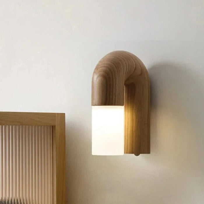 Applique murale design rétro en bois de frêne et acrylique avec éclairage led | Marco Lucetti
