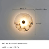 Applique Murale Design Ronde en Marbre pour une Décoration Intérieure Élégante | Marco Lucetti Dia20cm / Lumière chaude / Argent