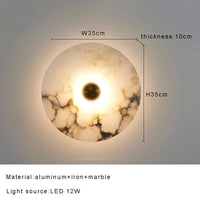 Applique Murale Design Ronde en Marbre pour une Décoration Intérieure Élégante | Marco Lucetti Dia35cm / Dimmable / Argent