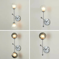 Applique murale design verre gris métal chromé | Marco Lucetti