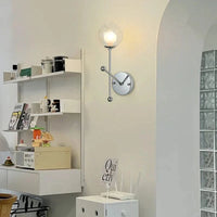 Applique murale design verre gris métal chromé | Marco Lucetti