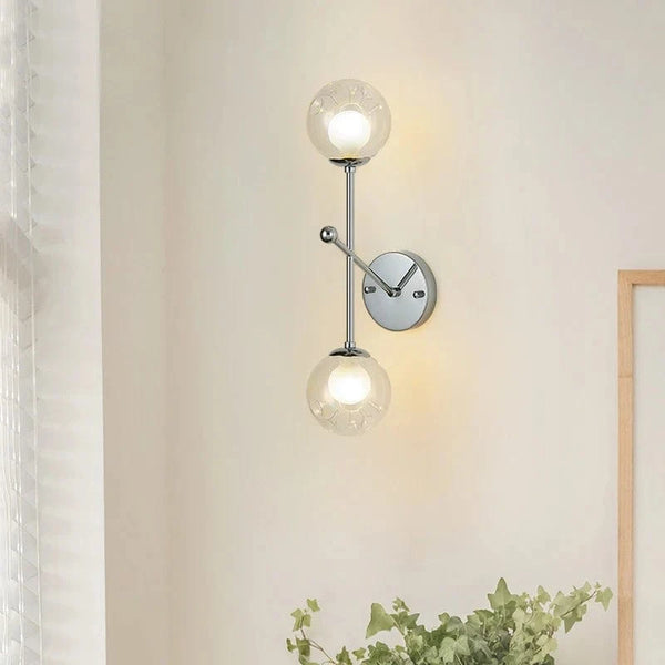 Applique murale design verre gris métal chromé | Marco Lucetti