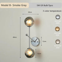 Applique murale design verre gris métal chromé | Marco Lucetti B Gris Fumée / 3 températures de couleur