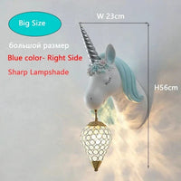 Applique murale Dessin animé Licorne LED - Chambre de Princesse | Marco Lucetti Bleu Grande Taille / 3 Température de couleur