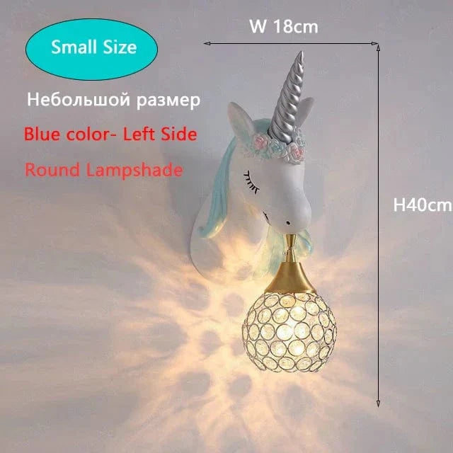 Applique murale Dessin animé Licorne LED - Chambre de Princesse | Marco Lucetti Bleu Petite Taille 1 / 3 Température de couleur