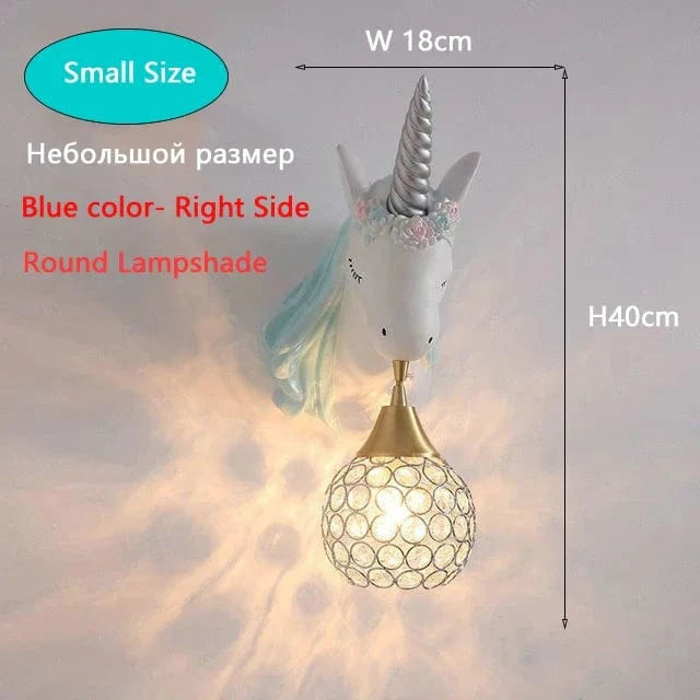 Applique murale Dessin animé Licorne LED - Chambre de Princesse | Marco Lucetti Bleu Petite Taille 3 / 3 Température de couleur