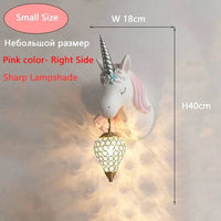Applique murale Dessin animé Licorne LED - Chambre de Princesse | Marco Lucetti Rose Petite Taille 1 / Télécommande
