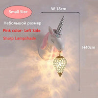 Applique murale Dessin animé Licorne LED - Chambre de Princesse | Marco Lucetti Rose Petite Taille / Télécommande