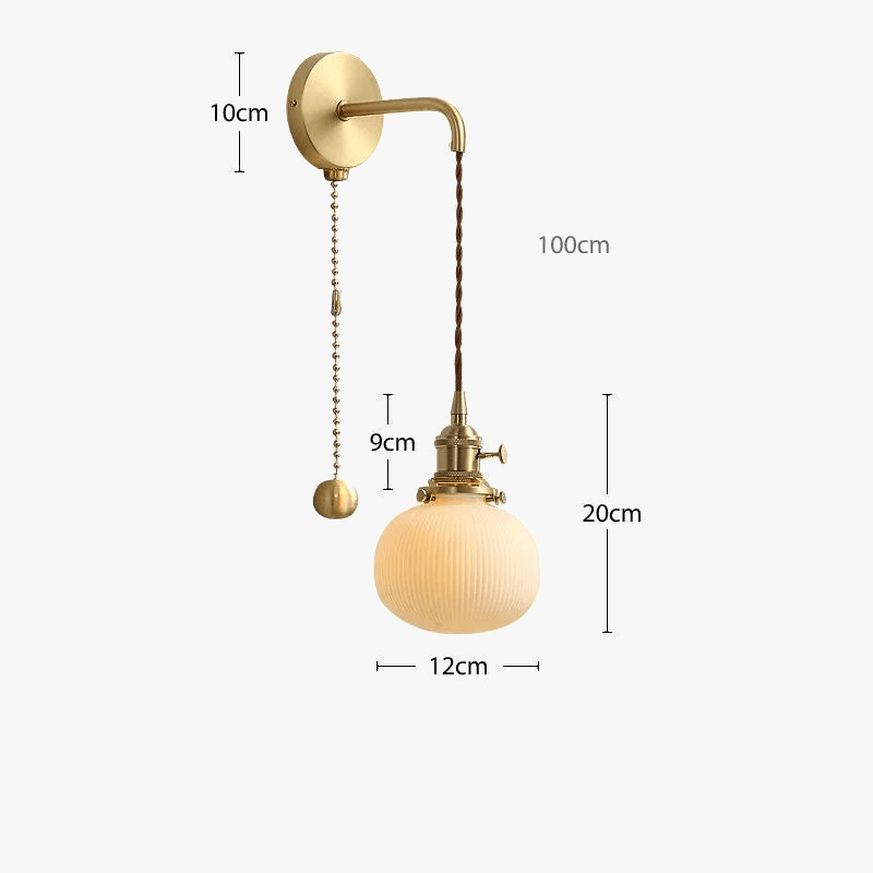 Applique murale dorée céramique moderne ajustable LED. | Marco Lucetti