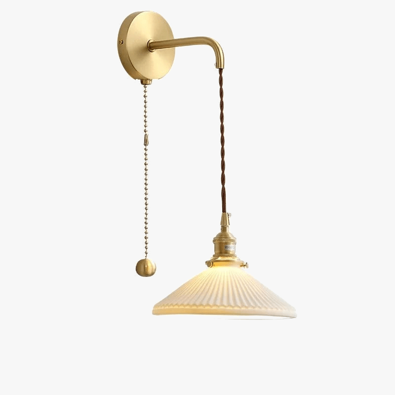 Applique murale dorée céramique moderne ajustable LED. | Marco Lucetti