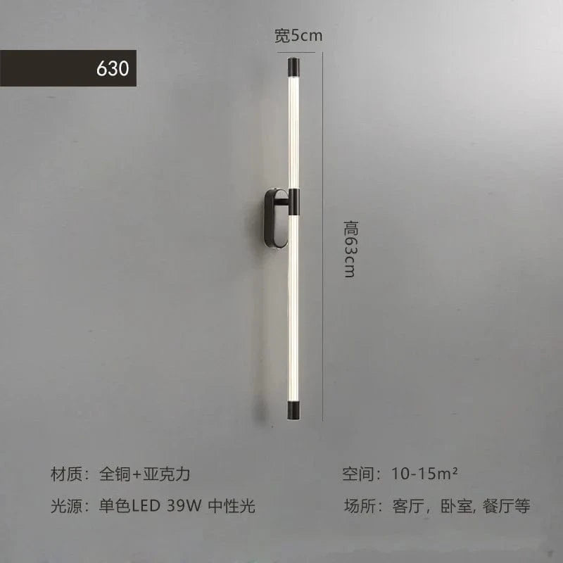 Applique murale dorée géométrique en acrylique | Marco Lucetti Noir 63cm