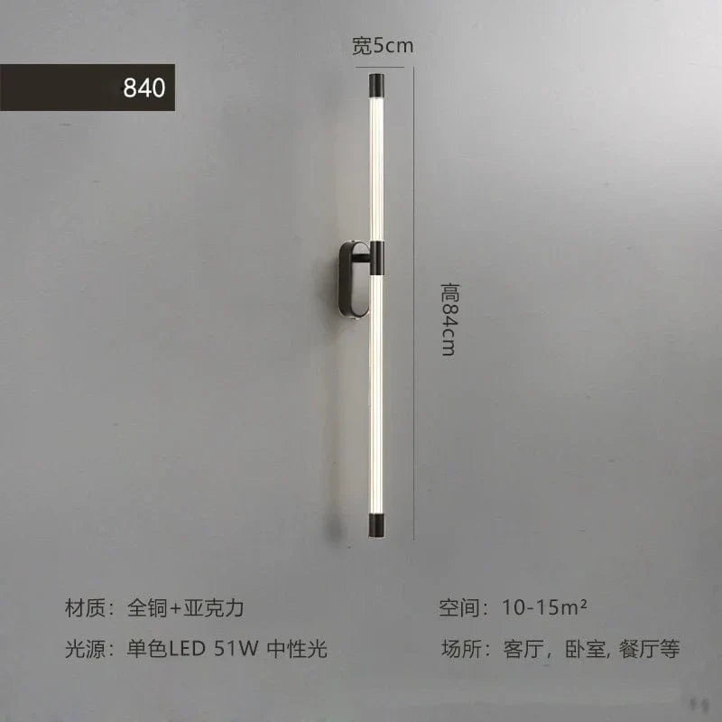 Applique murale dorée géométrique en acrylique | Marco Lucetti Noir 84cm