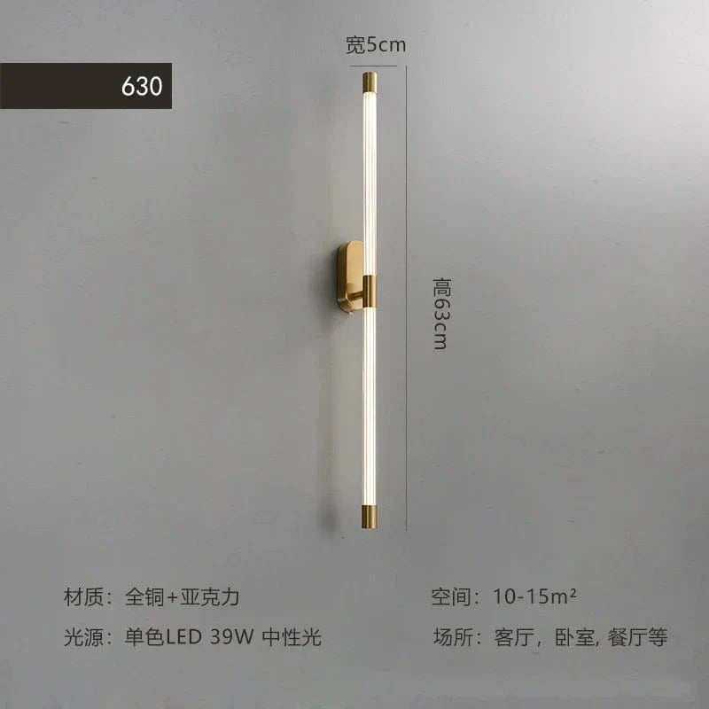 Applique murale dorée géométrique en acrylique | Marco Lucetti Or 63cm