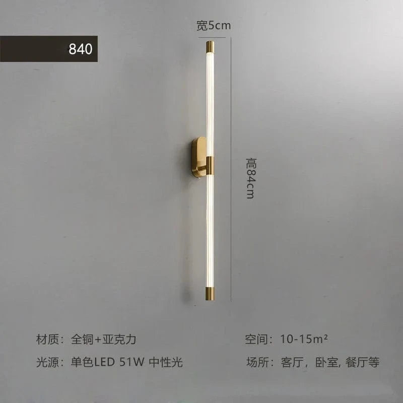 Applique murale dorée géométrique en acrylique | Marco Lucetti Or 84cm