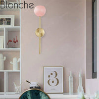 Applique murale dorée LED - Boule en verre colorée | Marco Lucetti