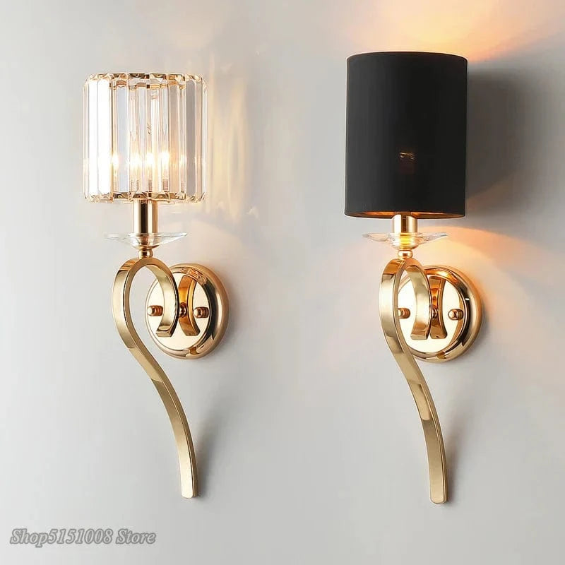 Applique murale dorée nordique LED cristal | Marco Lucetti