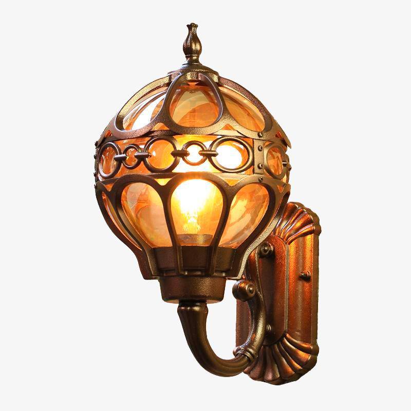 Applique murale dorée rustique en verre - Éclat Vintage