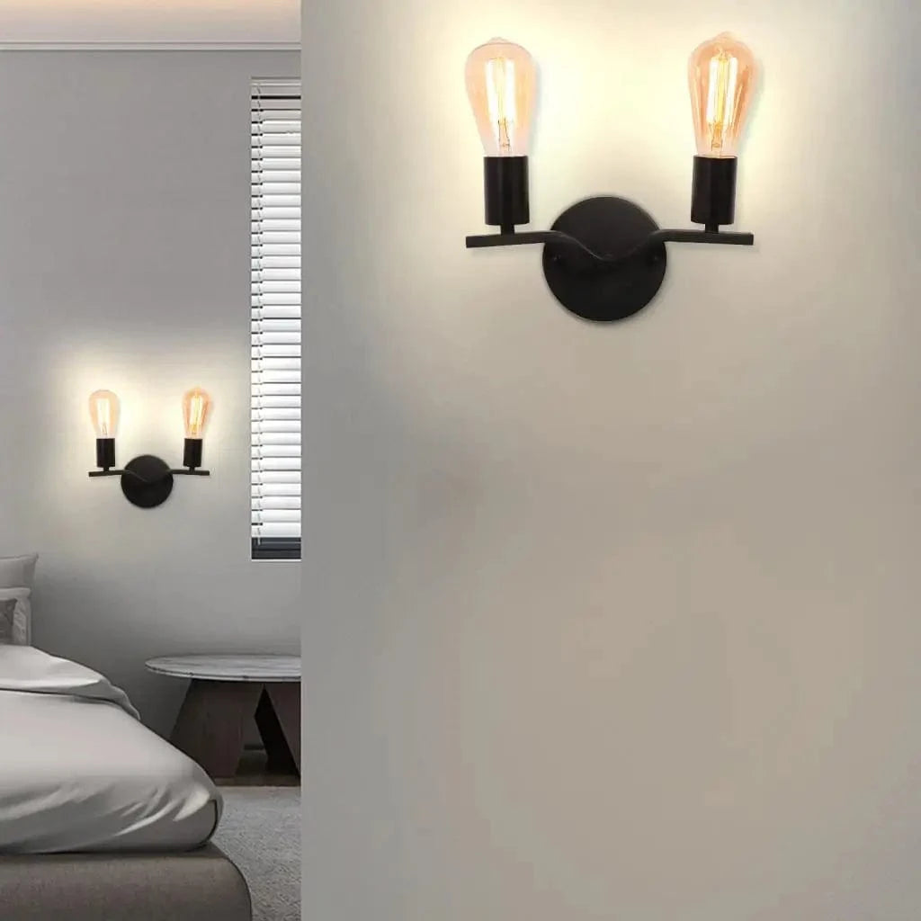 Applique murale double tête bois et fer loft | Marco Lucetti