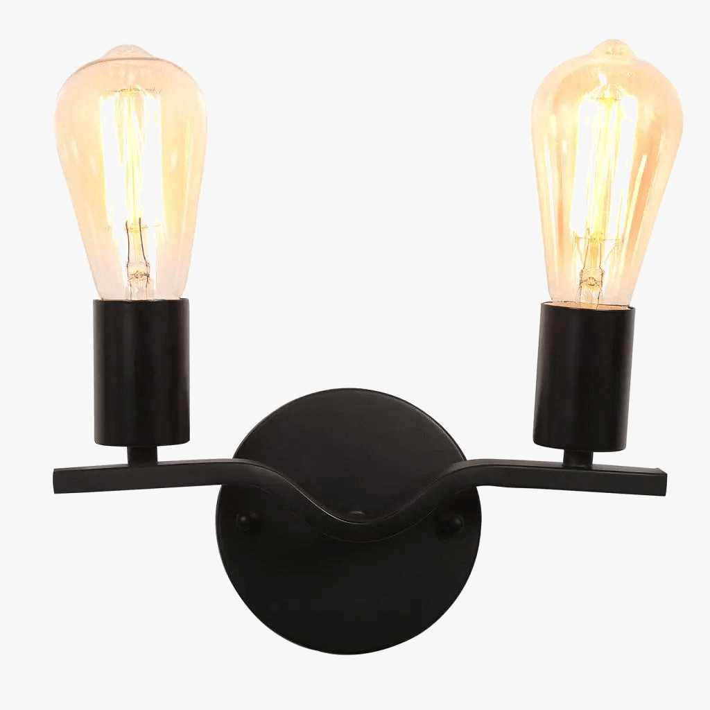 Applique murale double tête bois et fer loft | Marco Lucetti