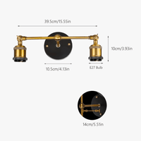 Applique murale Double tête E27 LED Style rétro classique cuivre | Marco Lucetti