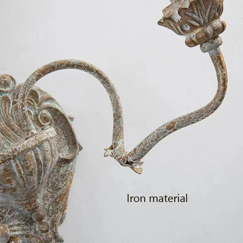 Applique murale double tête française en fer vintage | Marco Lucetti