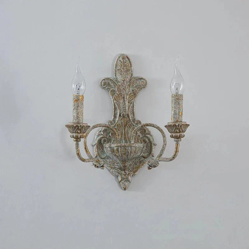 Applique murale double tête française en fer vintage | Marco Lucetti