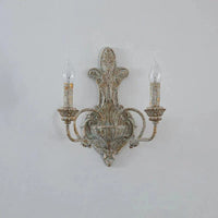 Applique murale double tête française en fer vintage | Marco Lucetti