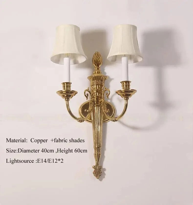 Applique Murale Double Tête Style Nordique en Cuivre LED Rétro - Nordic Glow | Marco Lucetti A