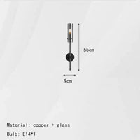 Applique murale Élégance en laiton | Marco Lucetti Verre A-Noir-Gris / Lumière naturelle