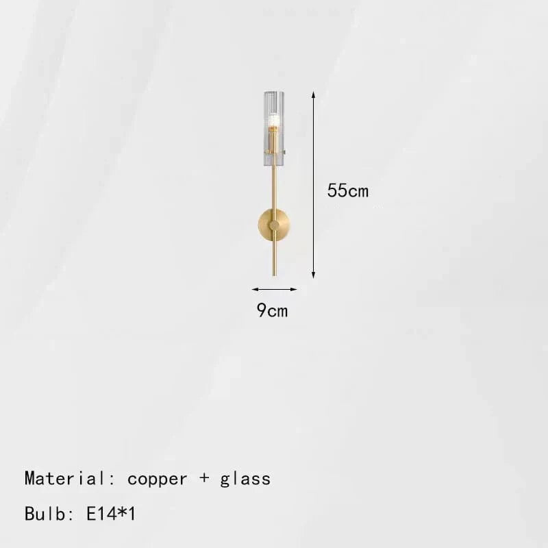 Applique murale Élégance en laiton | Marco Lucetti Verre A-Or-Clair / Lumière chaude