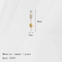 Applique murale Élégance en laiton | Marco Lucetti Verre A-Or-Clair / Lumière chaude