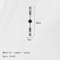 Applique murale Élégance en laiton | Marco Lucetti Verre B-Noir-Gris / Lumière naturelle