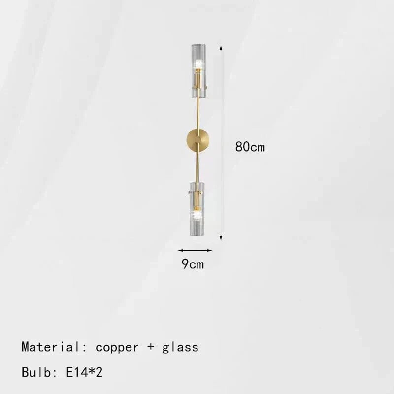 Applique murale Élégance en laiton | Marco Lucetti Verre B-Or-Clair / Lumière blanche