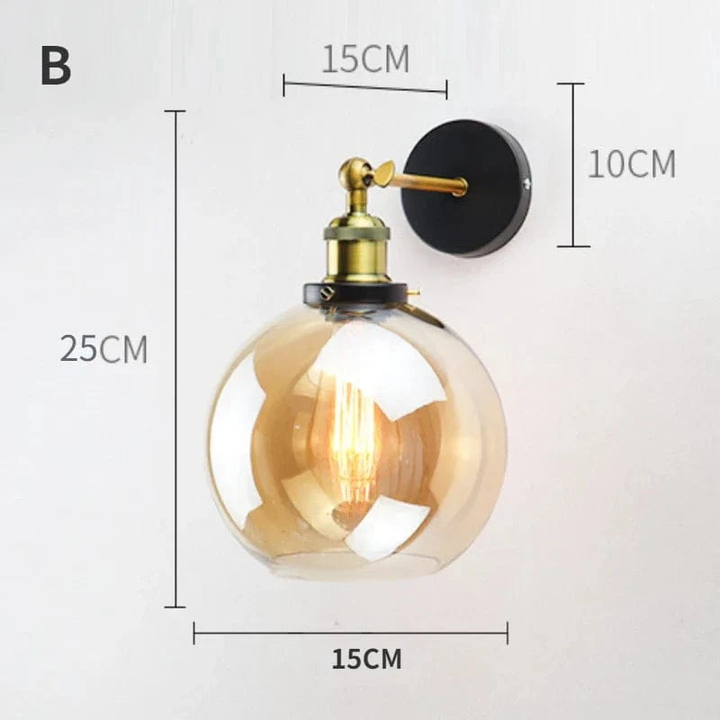 Applique murale élégante avec abat-jour en verre | Marco Lucetti Ambre Design B