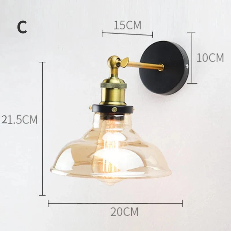 Applique murale élégante avec abat-jour en verre | Marco Lucetti Ambre Design C