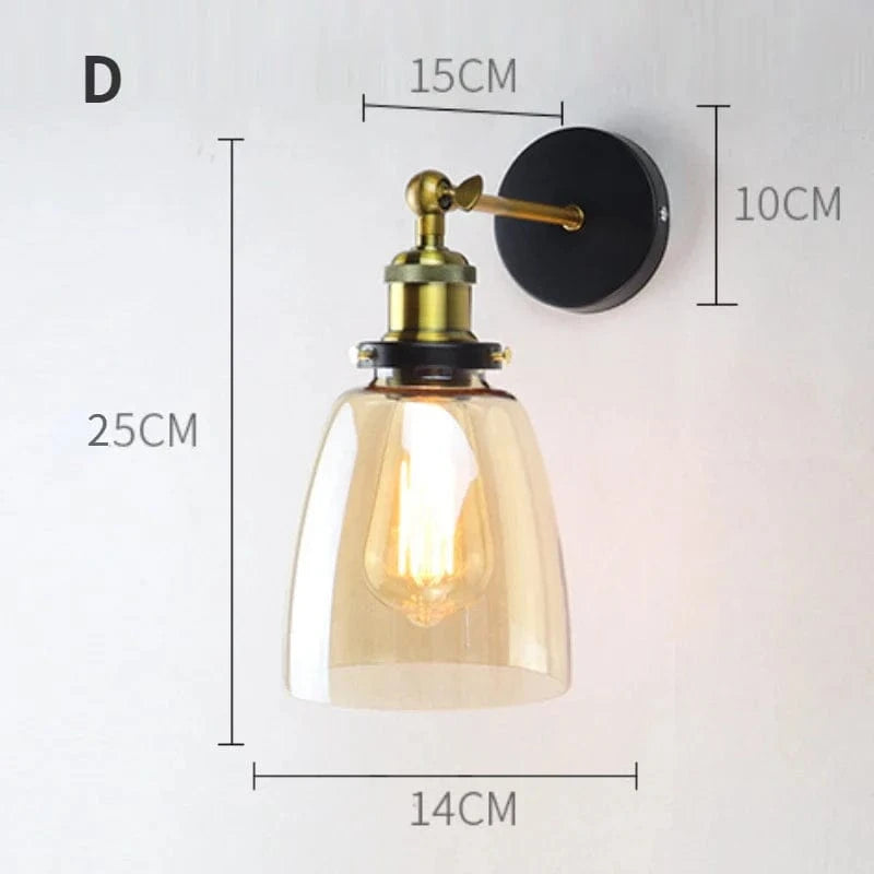 Applique murale élégante avec abat-jour en verre | Marco Lucetti Ambre Design D