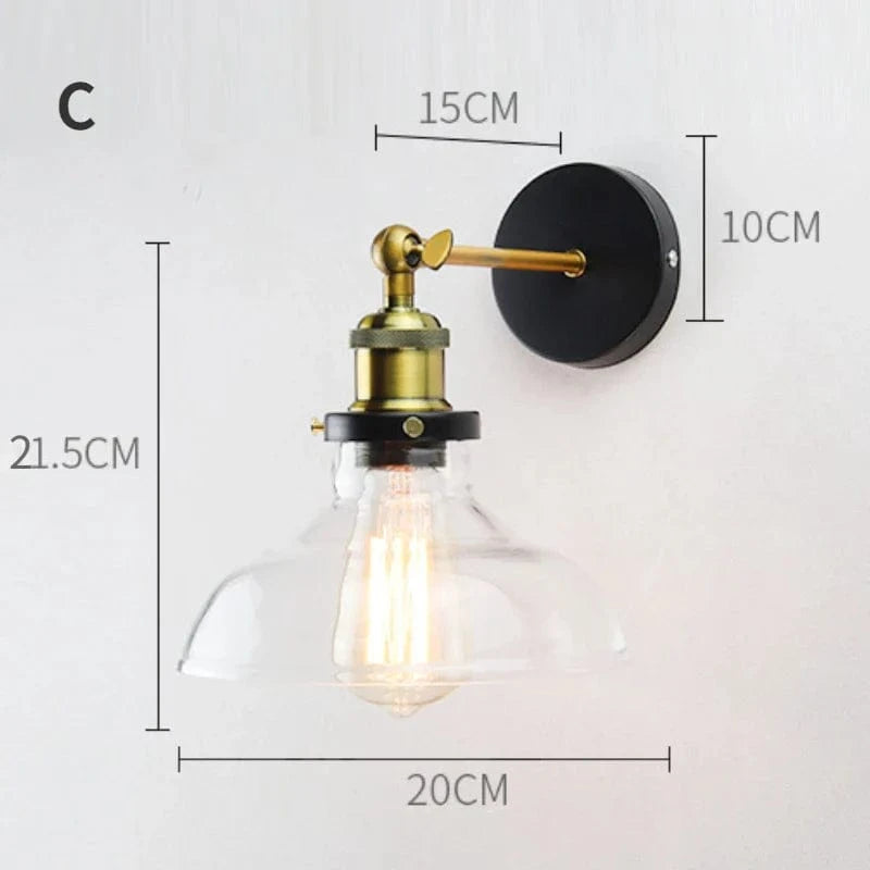 Applique murale élégante avec abat-jour en verre | Marco Lucetti Conception claire C