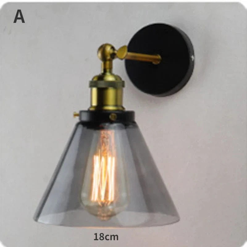 Applique murale élégante avec abat-jour en verre | Marco Lucetti Gris fumé Design A