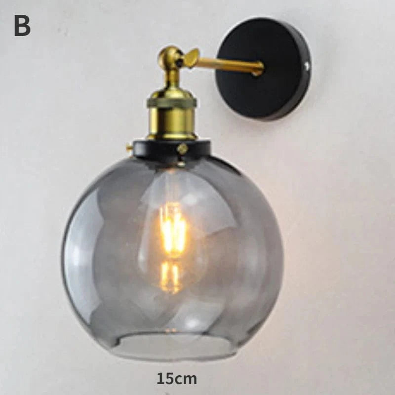 Applique murale élégante avec abat-jour en verre | Marco Lucetti Gris fumé Design B