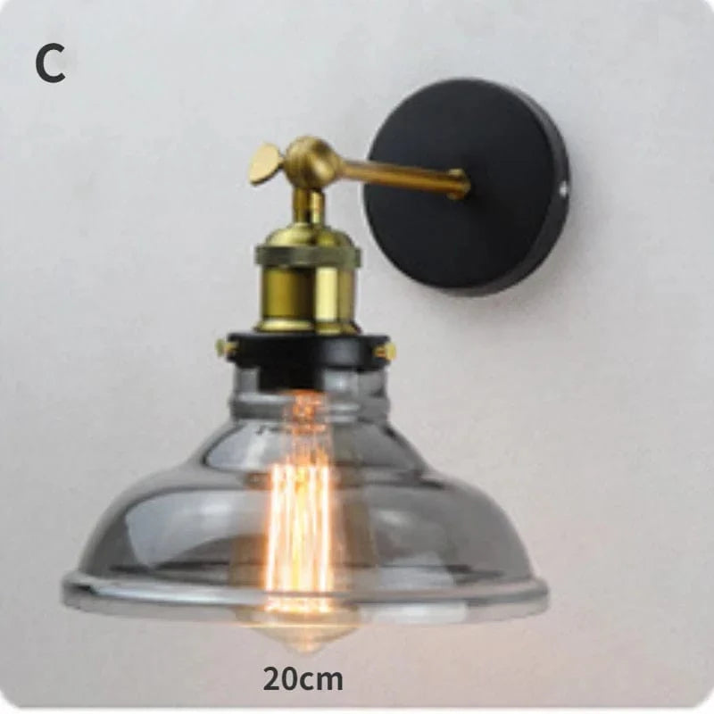 Applique murale élégante avec abat-jour en verre | Marco Lucetti Gris Fumé Design C