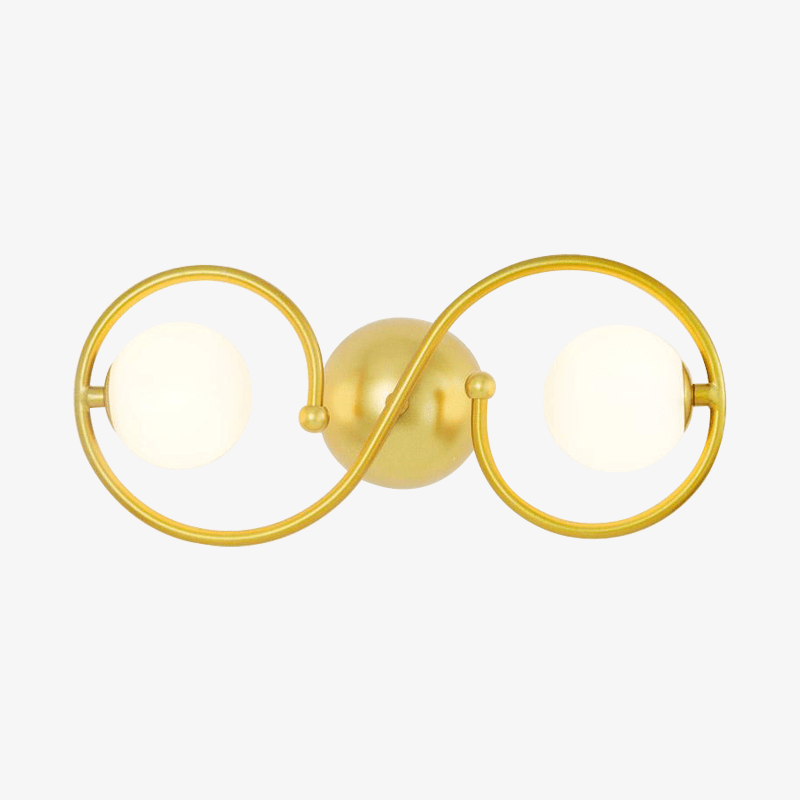 Applique murale élégante dorée à boules blanches | Marco Lucetti