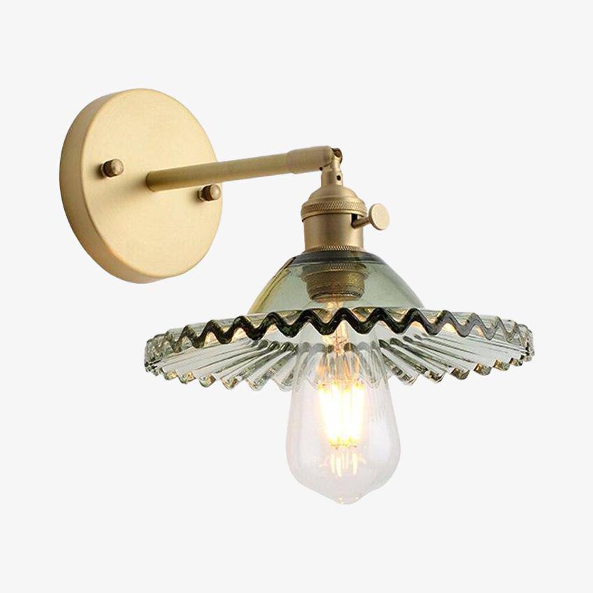 Applique murale élégante en doré et verre coloré | Marco Lucetti A