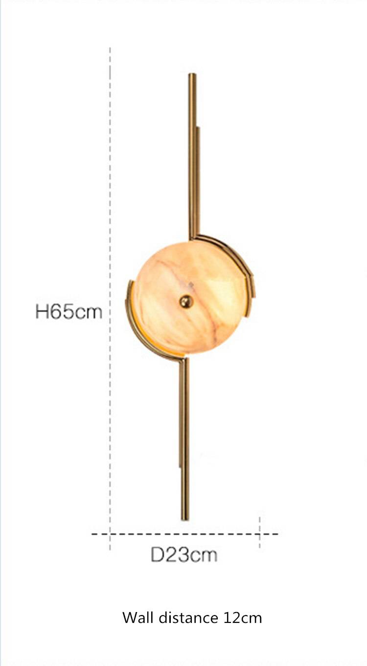Applique murale élégante en marbre et métal doré | Marco Lucetti