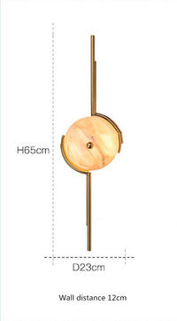 Applique murale élégante en marbre et métal doré | Marco Lucetti