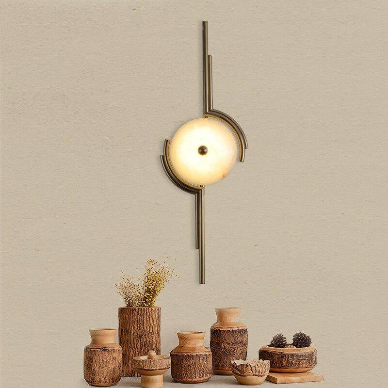 Applique murale élégante en marbre et métal doré | Marco Lucetti