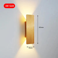 Applique murale en aluminium pour le couloir de la maison | Marco Lucetti Or 6W / Blanc chaud (2700-3500K)