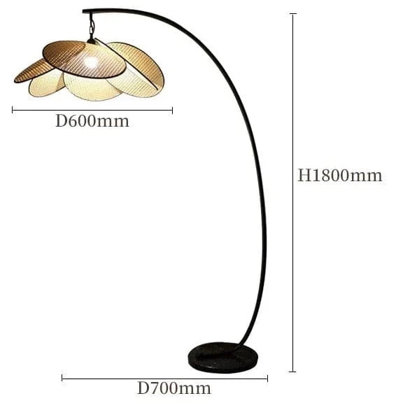 Applique Murale en Bambou Style Chinois | Marco Lucetti Lampadaire / Blanc chaud (2700-3500K)