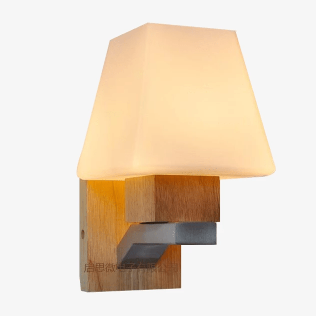 Applique murale bois & verre pyramidale