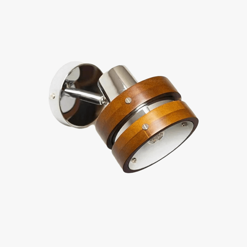 Applique murale en bois et lampe de lecture chromée - Dernière nouveauté | Marco Lucetti