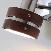 Applique murale en bois et lampe de lecture chromée - Dernière nouveauté | Marco Lucetti